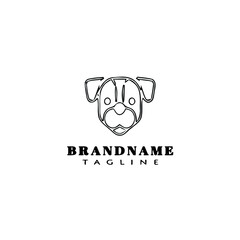 Obraz premium cute dog logo cartoon icon design black isolated vector illustration