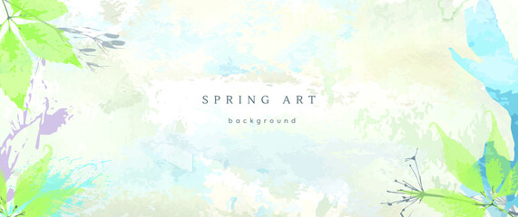 spring season vector background pastel banner blue