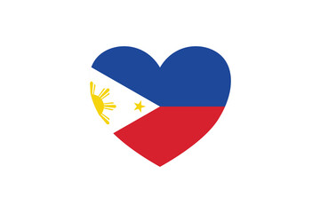 Philippines  flag in heart shape isolated  on png or transparent  background,Symbols of Philippines, template for banner,card,advertising ,promote, and business matching country poster, vector