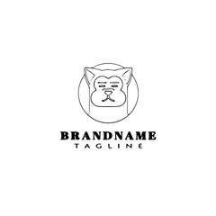 cute dog logo cartoon icon design black isolated vector illustration