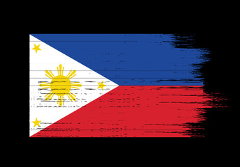 Philippines flag with brush paint textured isolated  on png or transparent background,Symbol of Philippines,template for banner,promote, design, and business matching country poster, vector