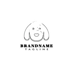 cute dog logo cartoon icon design black isolated vector illustration