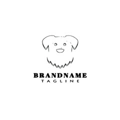 cute dog logo cartoon icon design black isolated vector illustration