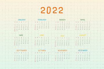 2022 calendar with multicolor cute childish design