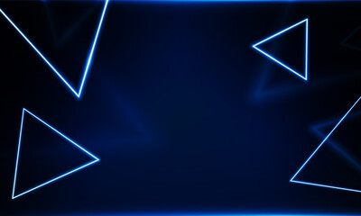 Abstract Key Door open Light out technology and with neon triangles. Hitech communication concept innovation background,  vector design