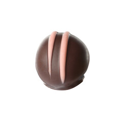 Delicious sweet chocolate truffle isolated on white