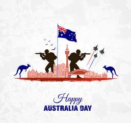 Happy Australia Day. 26 January. Template for background, banner, card, poster. vector illustration.