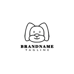 cute dog logo cartoon icon design black isolated vector illustration