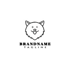 cute dog logo cartoon icon design black isolated vector illustration