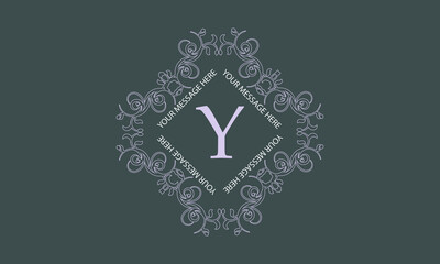 Monogram template with the initials Y. Exquisite logo for cafes, bars, restaurants, invitations. Business style and brand of the company. Vector.
