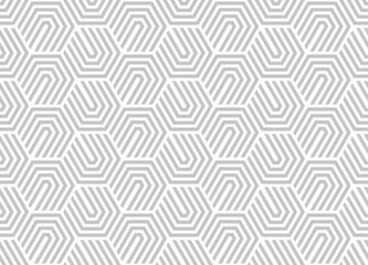 Abstract geometric pattern with stripes, lines. Seamless vector background. White and gray ornament. Simple lattice graphic design.