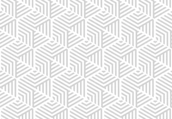 Tapeten Weiß Abstraktes geometrisches Muster mit Streifen, Linien. Nahtloser Vektorhintergrund. Weiße und graue Verzierung. Einfaches Gittergrafikdesign.