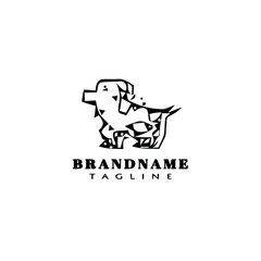 cute dog logo cartoon icon design black isolated vector illustration