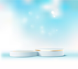 Product presentation. Abstract minimal scene with podium. Background vector 3d render with podium.