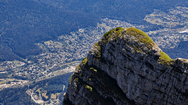 Busteni city behind the mountain