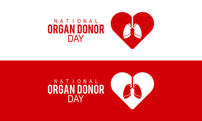 National Organ Donor day, February 14. Vector template Design for banner, card, poster, background.