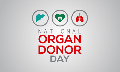 National Organ Donor day, February 14. Vector template Design for banner, card, poster, background.