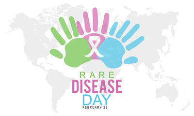 Rare Disease Day, February 28. Vector template Design for banner, card, poster, background.