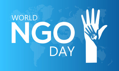 World NGO Day, February 27. Vector template Design for banner, card, poster, background.