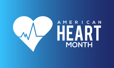 American Heart Month in February. Vector template Design for banner, card, poster, background.