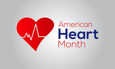 American Heart Month in February. Vector template Design for banner, card, poster, background.