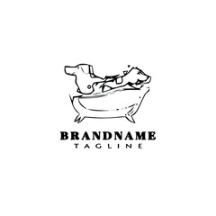 door wash logo cartoon icon design template black isolated vector illustration