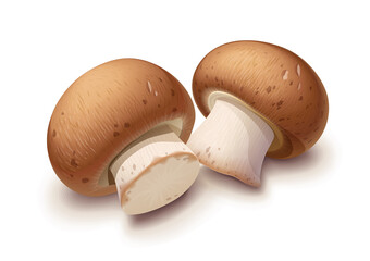Champignon. Whole mushroom, Isolated on white background. Eps10 vector illustration. - 479813540