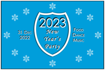Fototapeta na wymiar New Year's banner. Advertising banner. New Year's party 2023. Design of a greeting card.