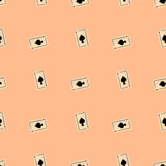 Game cards spades seamless pattern. Design gambling.