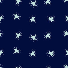 Stars seamless pattern. Hand drawn background space.