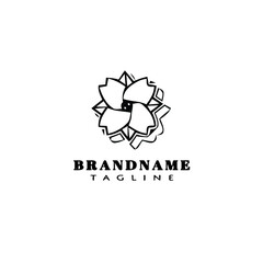 dogwood logo cartoon icon design template black isolated vector illustration