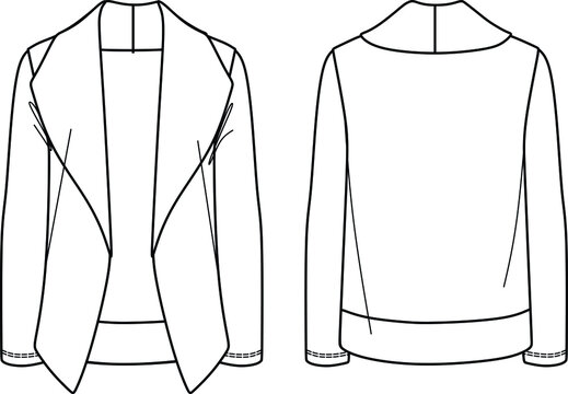 Fashion leather jacket technical illustration Editable flat sketch 3219180  Vector Art at Vecteezy