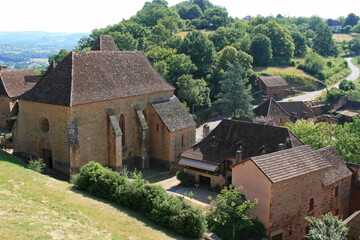 Fototapeta na wymiar collegiate church (saint-louis) in prudhomat (france)