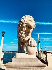 The Bridge of Lions spans the Intracoastal Waterway in St. Augustine, Florida, United States....