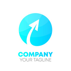 Blue Arrow Logo Design Template