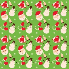 Fototapeta premium Christmas and new year flat illustration. Cute element. Seamless pattern.