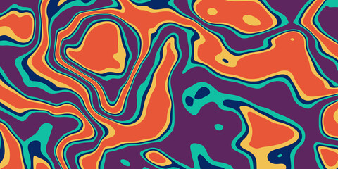 Hand drawn flat psychedelic groovy background
