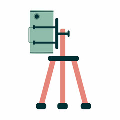 phone on a tripod in flat style. video and photo shooting on the phone. vector illustration isolated on white background