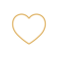 Gold metallic frame of heart icon for St. Valentines Day
