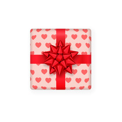 Festive Valentine's and Birthday gift box with bow and ribbon