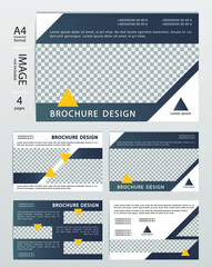 Vector template. Four pages. Brochure template geometric pattern