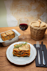 Lasagne de champignons et Patate douce aux épices douces, Cuisine, aliments, restaurant, nourriture, 