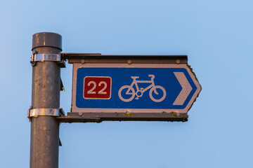Small Bike Sign In The City