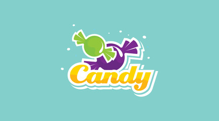 Candy Logo Design Concept Vector. Colorful Sweets Logo Template