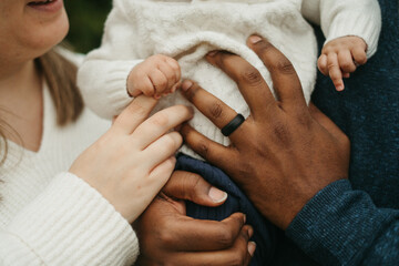 Interracial family happy together 