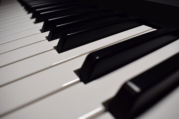 Music instrument - piano keyboard closeup view