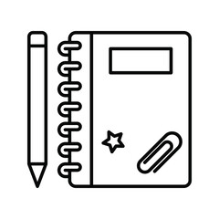 Notebook icon. isolated Flat design. vector illustration