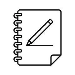 Notebook icon. isolated Flat design. vector illustration