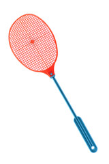 Front view of red plastic fly swatter