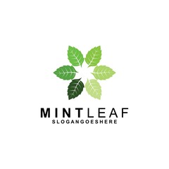 Mint Leaf Logo Template Design Vector, Emblem, Design Concept, Creative Symbol, Icon